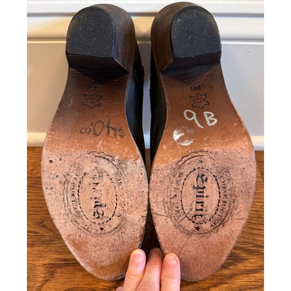 Spirit by Lucchese Women's Black Embroidered Mules Size 8 Western Leather - Picture 13 of 14